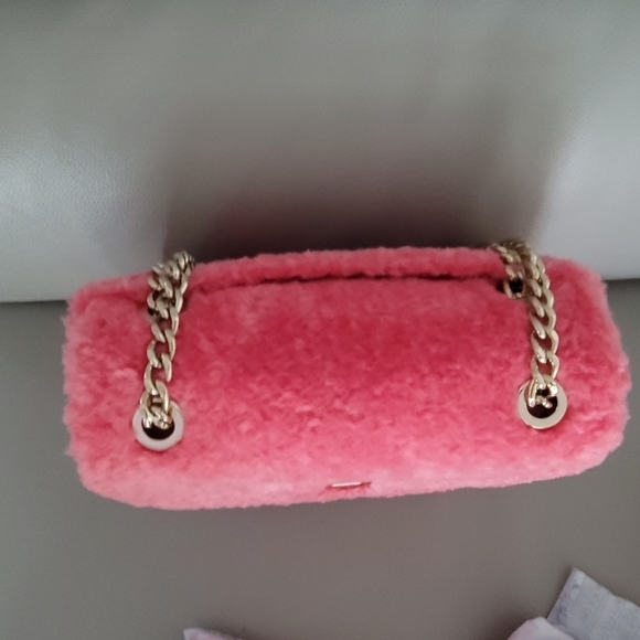NWT Valentine Kate Spade Pink Faux Shearling Crossbody Bag Gold Hardware‎ - Picture 7 of 8